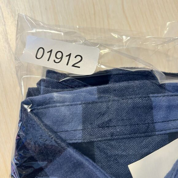 George Mens Button Down LS Super Soft Flannel Check Plaid Blue Black XS NWT - Picture 10 of 10